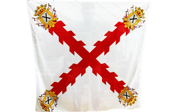 Bandera pendón Cruz de Borgoña